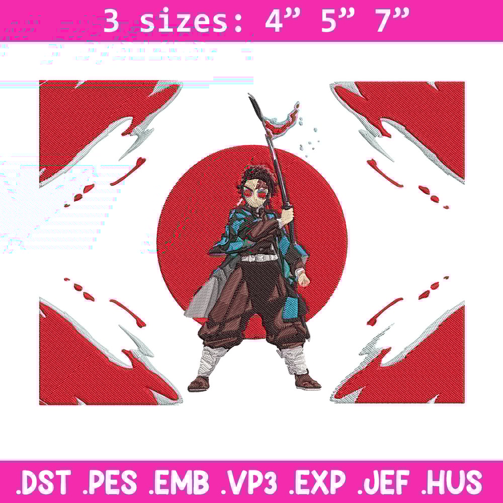 Tanjiro Embroidery Design, Demon slayer Embroidery, Embroidery File, Anime Embroidery, Anime shirt, Digital download.jpg