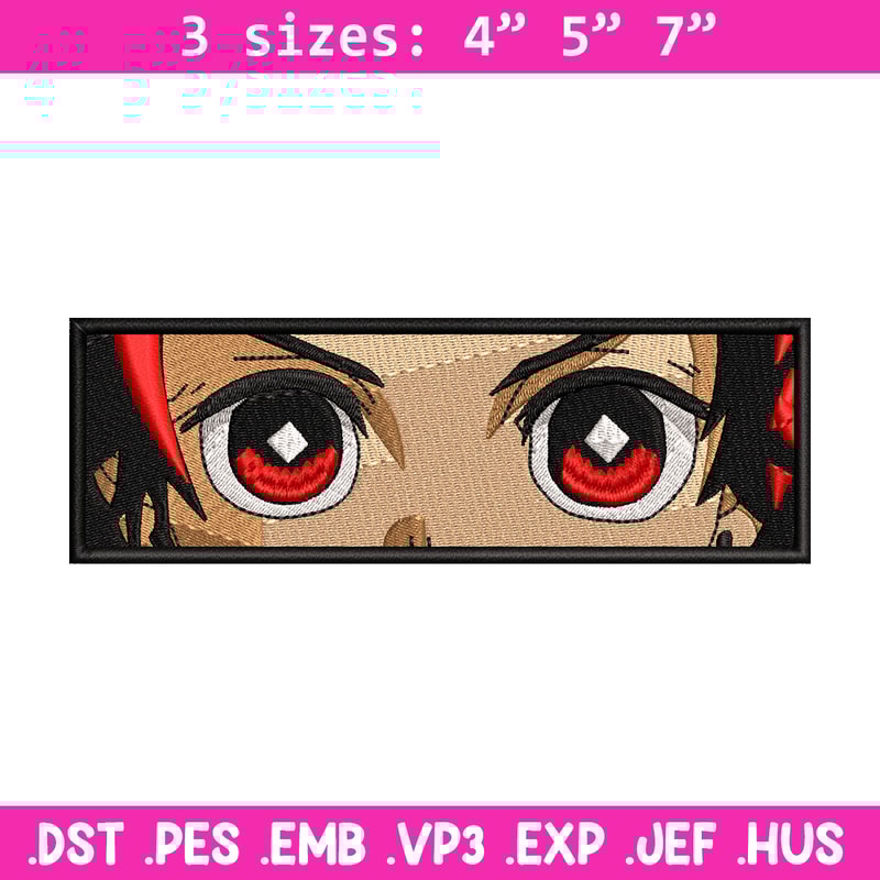 Tanjiro eyes embroidery design, Kimetsu no Yaiba embroidery, Nike design, anime design, anime shirt, Digital download.jpg