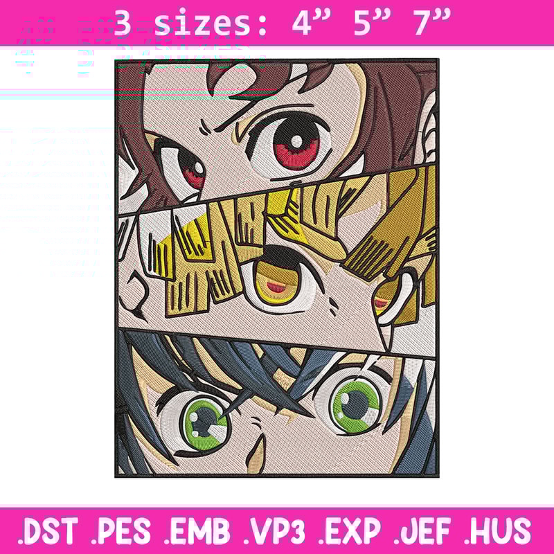 Tanjiro friends poster Embroidery Design, Demon slayer Embroidery, Embroidery File, Anime Embroidery, Digital download.jpg