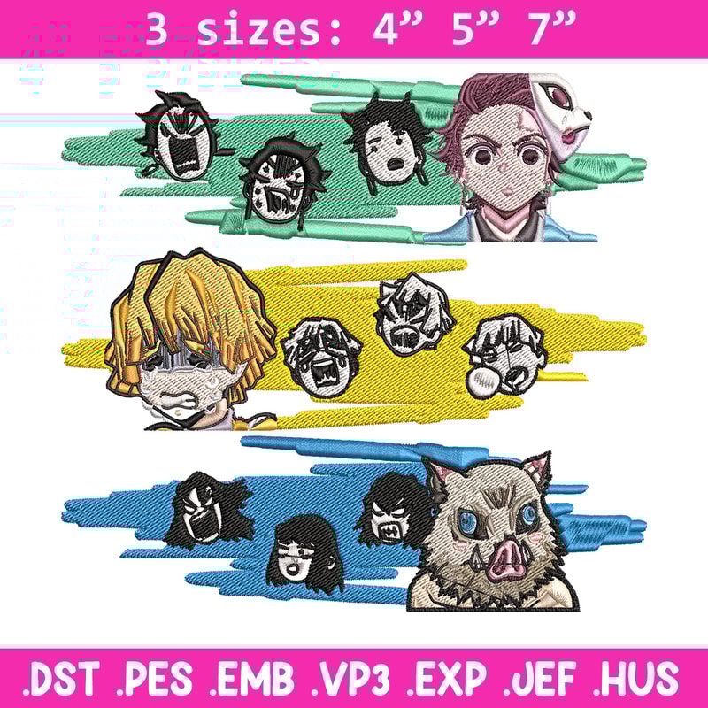 Tanjiro friends sticker Embroidery Design, Demon slayer Embroidery, Embroidery File,Chrismas Embroidery,Digital download.jpg