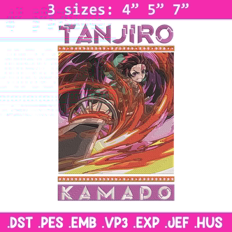 Tanjiro kamado Embroidery Design, Demon slayer Embroidery,Embroidery File,Anime Embroidery, Anime shirt,Digital download.jpg