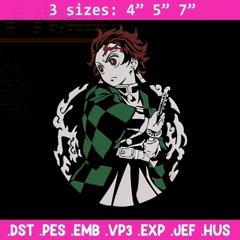 Tanjiro kamado Embroidery Design,Demon slayer Embroidery,Embroidery File, Anime Embroidery, Anime shirt,Digital download.jpg