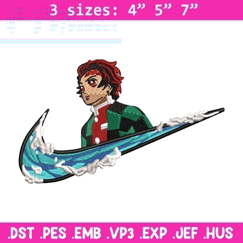 Tanjiro kamado Nike embroidery design, Kimetsu no Yaiba embroidery, Nike design, anime design, Digital download.jpg