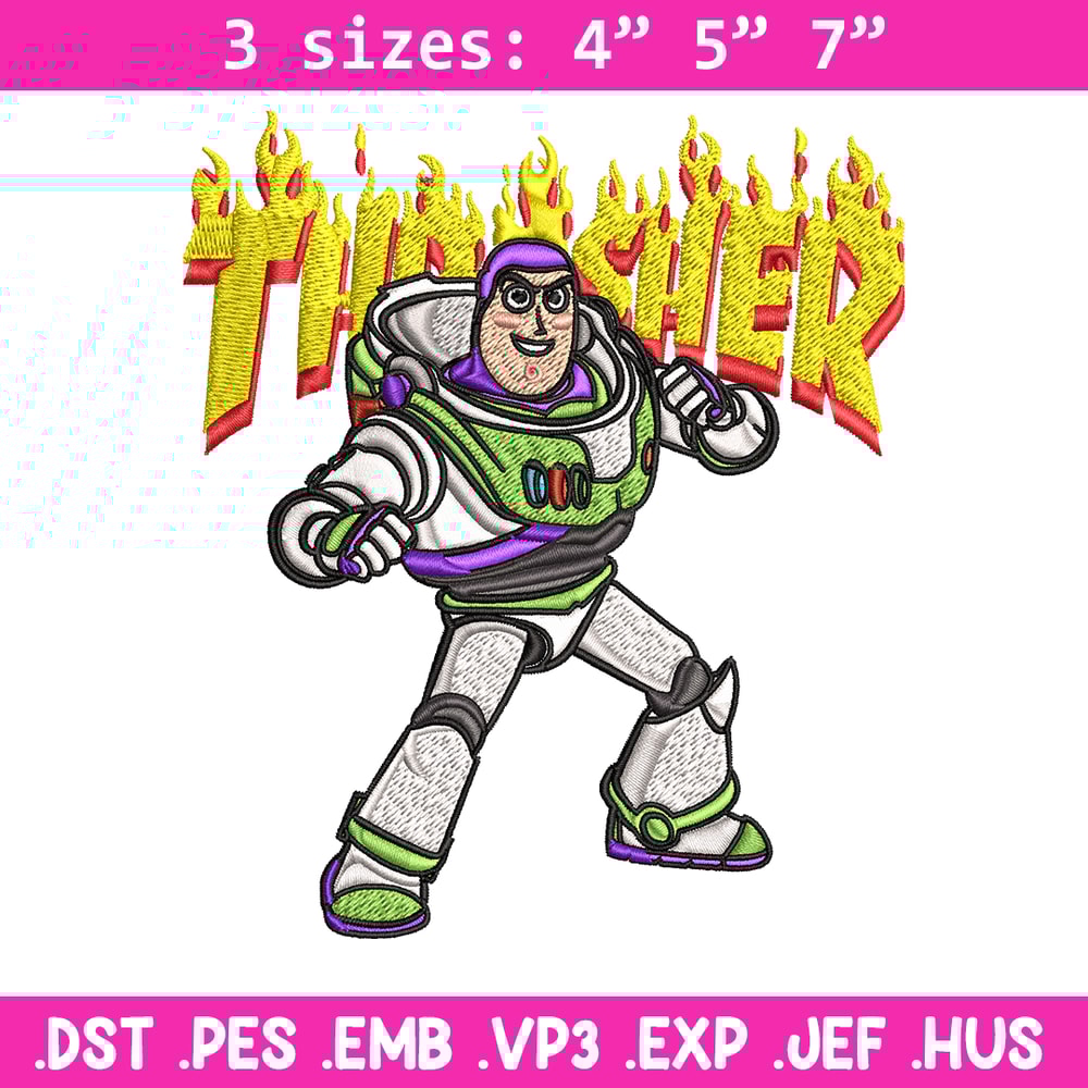 Thrasher Buzz Lightyear Embroidery design, Buzz Lightyear Embroidery, cartoon design, Embroidery File, Instant download..jpg