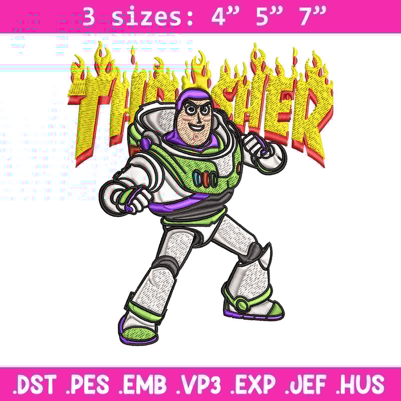 Thrasher Buzz Lightyear Embroidery design, Buzz Lightyear Embroidery, cartoon design, Embroidery File, Instant download..jpg