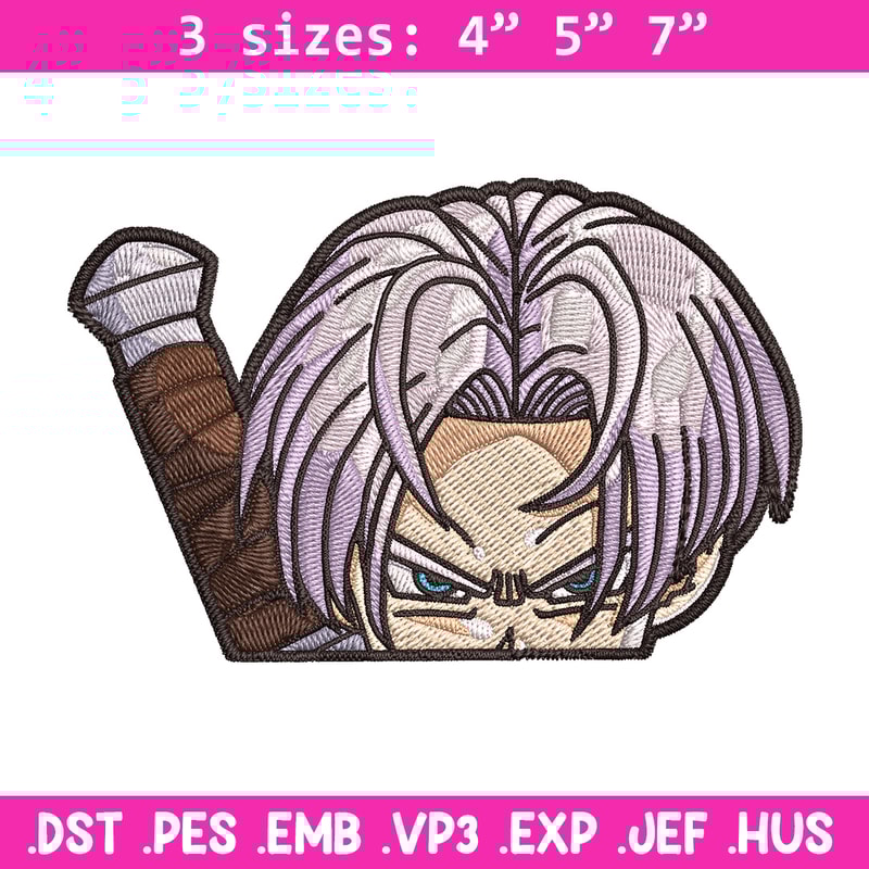 Trunks Peeker Embroidery Design, Dragonball Embroidery, Embroidery File, Anime Embroidery, Anime shirt, Digital download.jpg