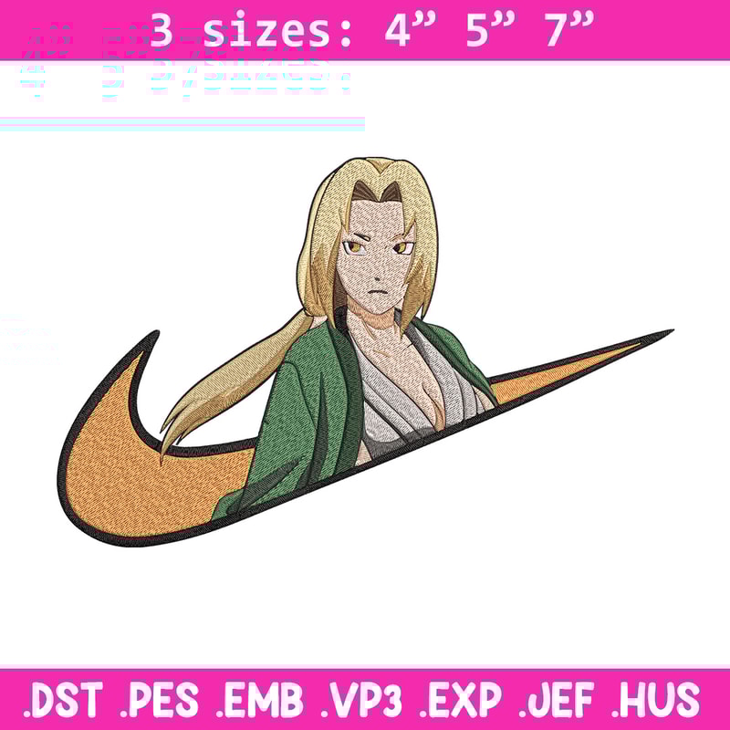Tsunade x nike Embroidery Design, Naruto Embroidery, Embroidery File, Nike Embroidery, Anime shirt, Digital download.jpg