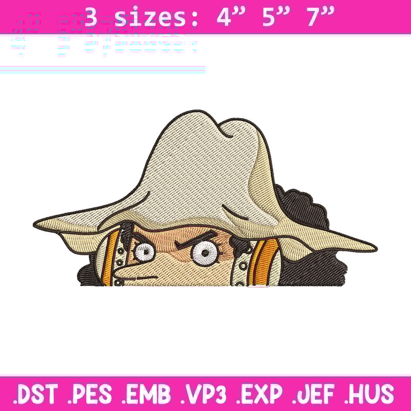 Usopp Peeker Embroidery Design, One piece Embroidery, Embroidery File, Anime Embroidery, Anime shirt, Digital download.jpg
