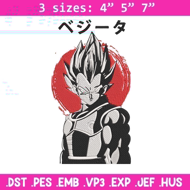 Vegeta Poster Embroidery Design, Dragonball Embroidery, Embroidery File, Anime Embroidery,Anime shirt, Digital download.jpg