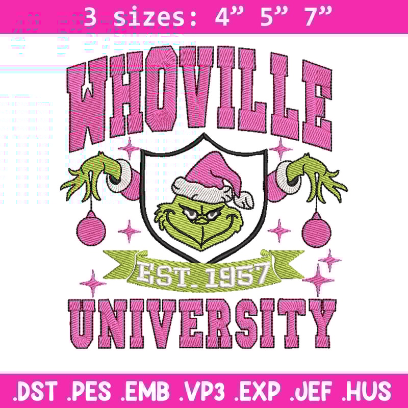 Whoville est1957 embroidery design, Grinch embroidery, Chrismas design,Embroidery shirt,Embroidery file,Digital download.jpg