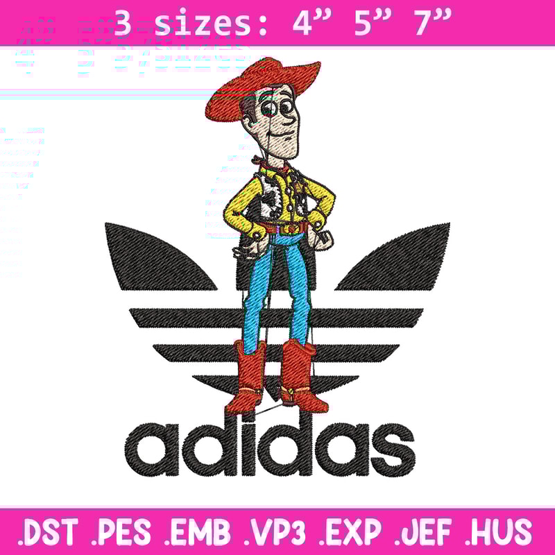 Woody adidas Embroidery Design, Adidas Embroidery, Embroidery File, Brand Embroidery, Logo shirt, Digital download.jpg