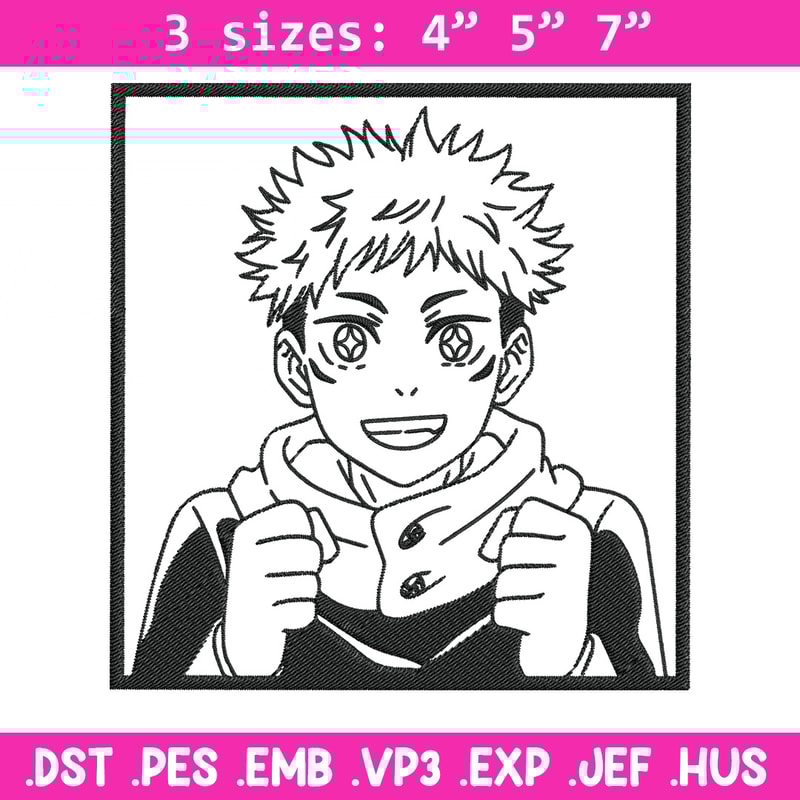 Yuji box Embroidery Design, Jujutsu Embroidery, Embroidery File, Anime Embroidery, Anime shirt, Digital download.jpg