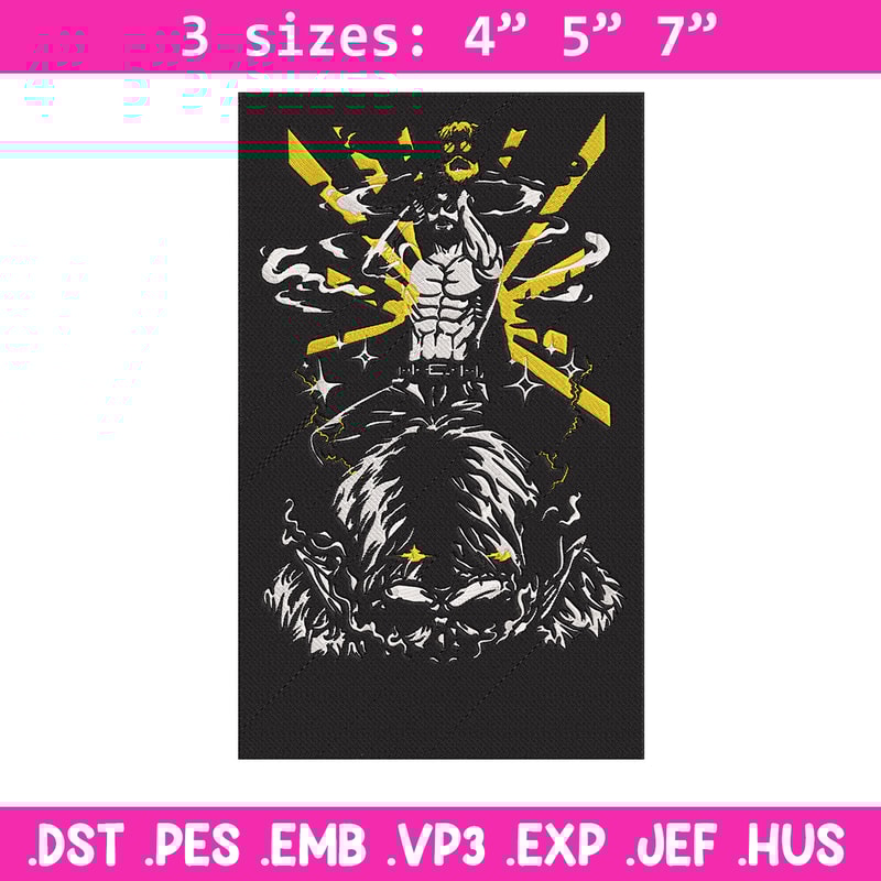 Zeke Yeager Embroidery Design, Aot Embroidery, Embroidery File, Anime Embroidery, Anime shirt, Digital download.jpg