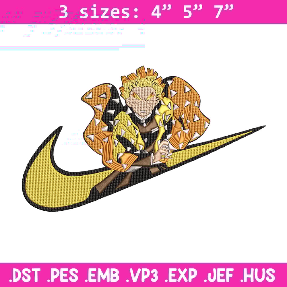 Zenitsu nike Embroidery Design, Demon slayer Embroidery, Embroidery File, Nike Embroidery, Anime shirt, Digital download.jpg