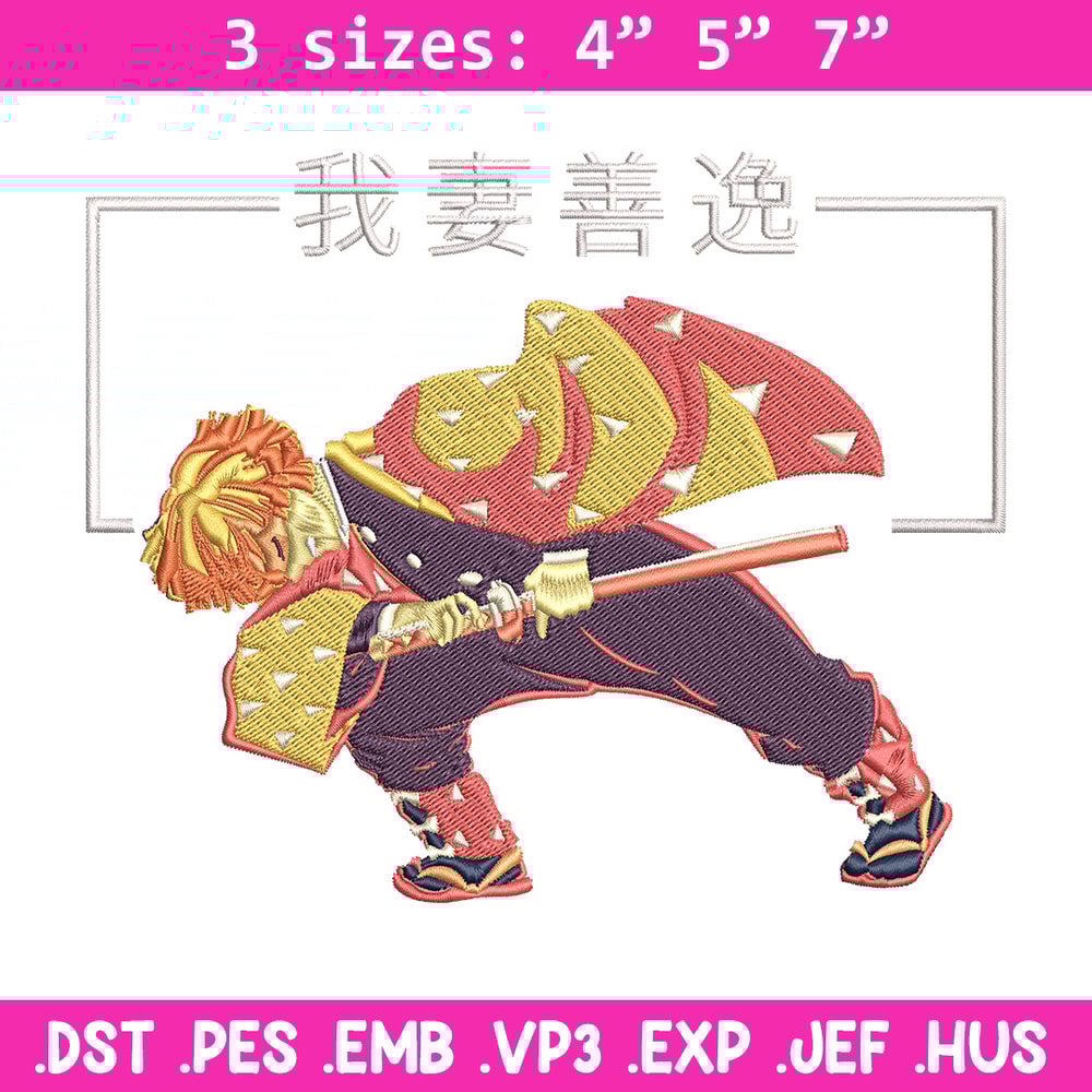 Zenitsu poster Embroidery Design, Demon slayer Embroidery,Embroidery File,Anime Embroidery, Anime shirt,Digital download.jpg