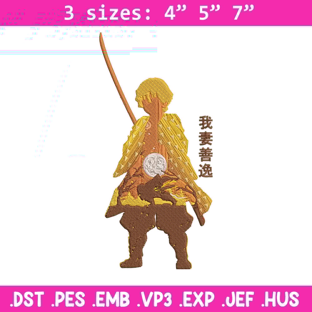 Zenitsu poster Embroidery Design,Demon slayer Embroidery,Embroidery File, Anime Embroidery,Anime shirt, Digital download.jpg