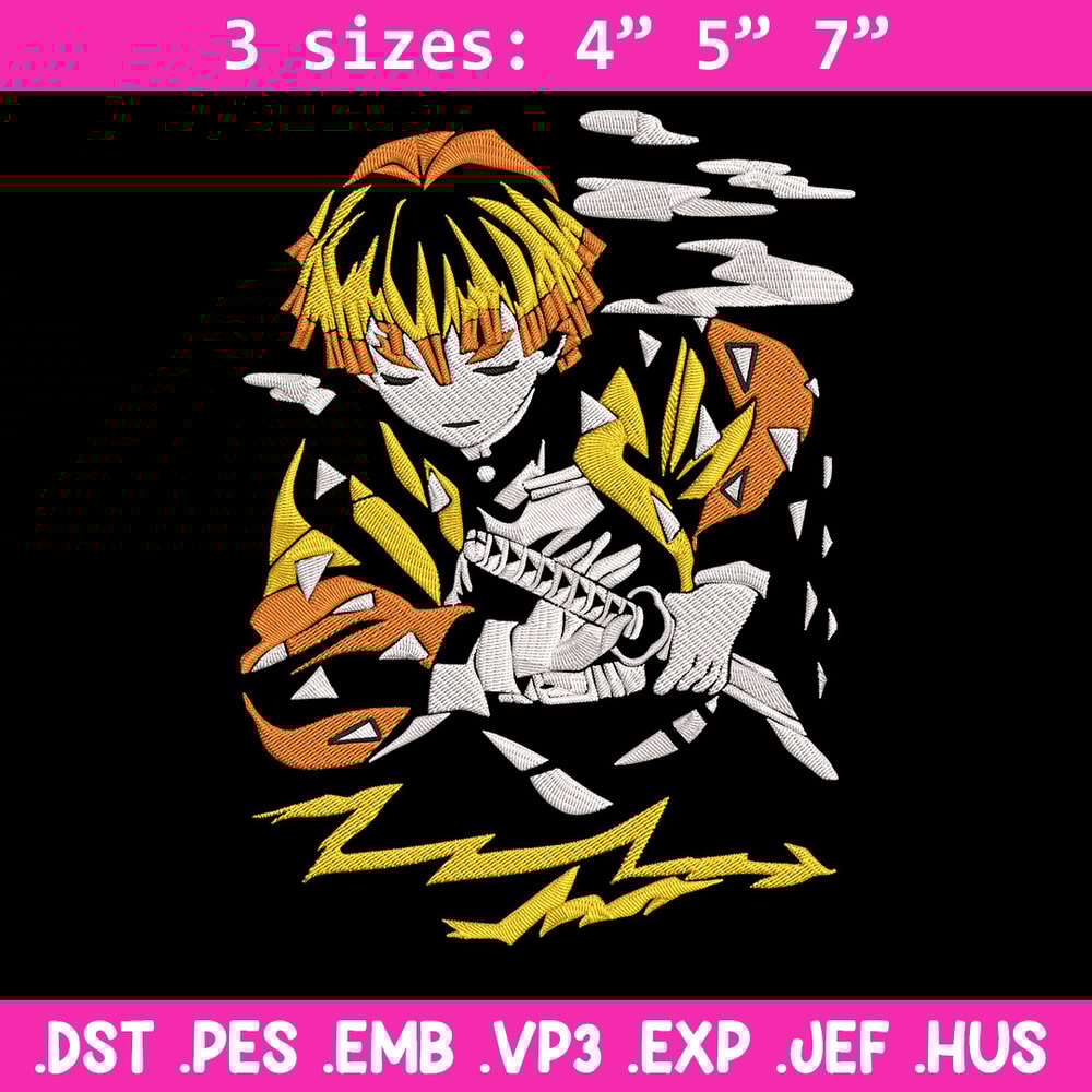 Zenitsu poster Embroidery Design,Demon slayer Embroidery,Embroidery File,Anime Embroidery,Anime shirt, Digital download..jpg