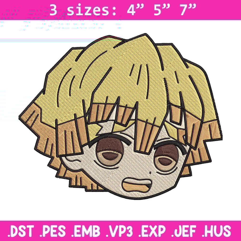 Zenitsu sticker Embroidery Design, Demon slayer Embroidery, Embroidery File, Anime Embroidery, Digital download.jpg