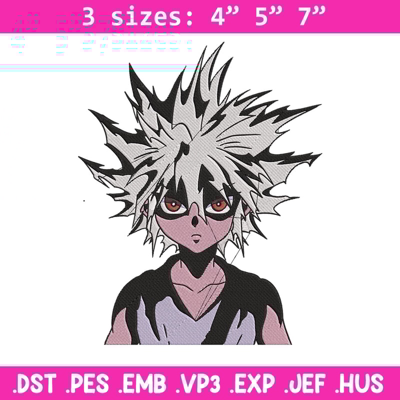 Zoldyck Killua Embroidery Design, Hxh Embroidery, Embroidery File, Anime Embroidery, Anime shirt, Digital download.jpg