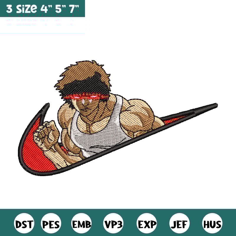 Baki angry face nike embroidery design, Baki embroidery, Nike design, anime design, anime shirt, Digital download.jpg