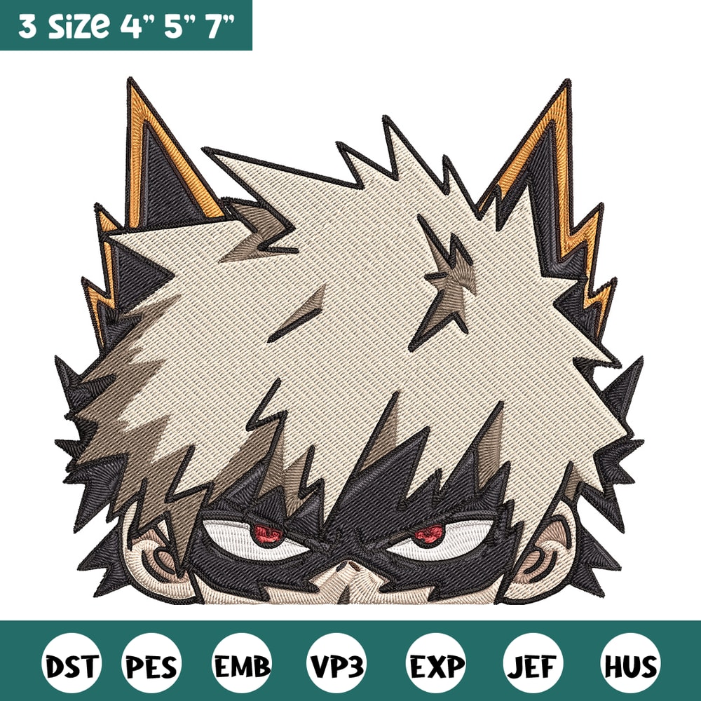 Bakugo Peeker Embroidery Design, Mha Embroidery, Embroidery File, Anime Embroidery, Anime shirt, Digital download.jpg