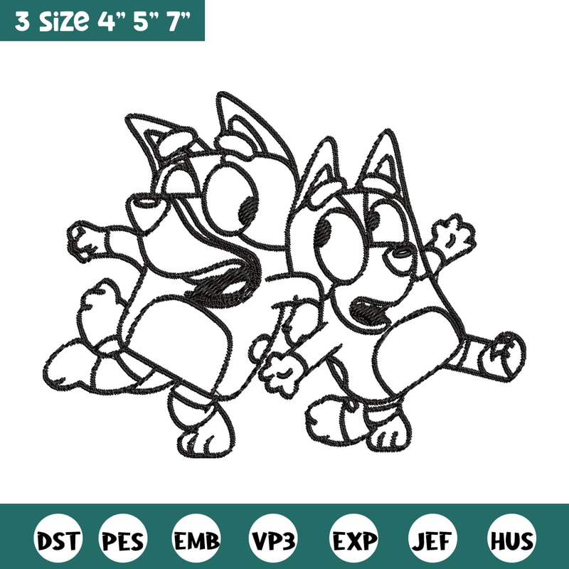 Bingo Bluey Coloring Pages Embroidery, Bluey Embroidery, Embroidery File, cartoon design, logo shirt, Digital download..jpg