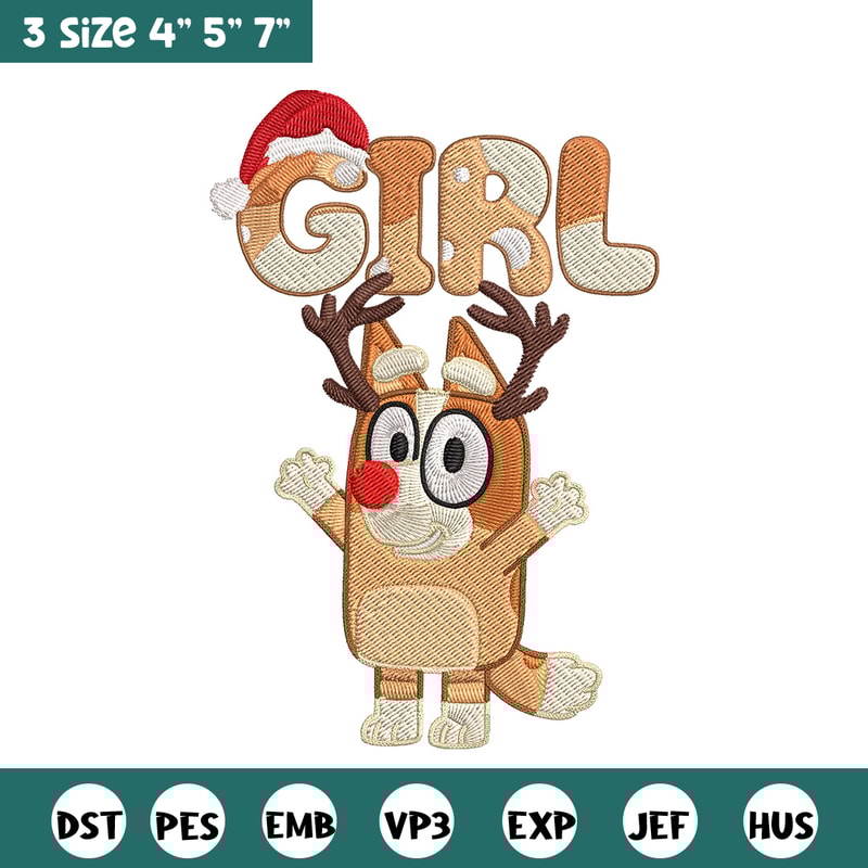 Bingo girl Embroidery Design, Bluey Embroidery, Embroidery File, Chrismas Embroidery, Anime shirt, Digital download.jpg