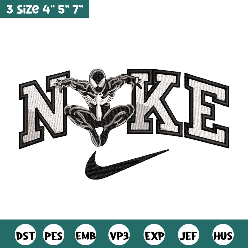 Black Spiderman Nike embroidery design, Black Spiderman embroidery, Nike design, movie design, Digital download.jpg