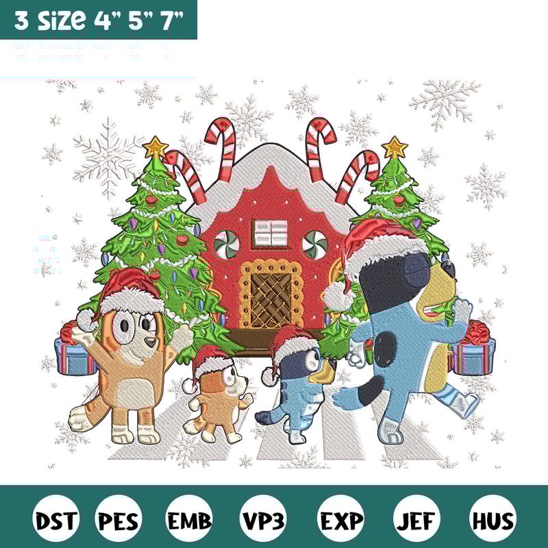 Bluey family Embroidery Design,Bluey Embroidery, Embroidery File, Chrismas Embroidery, Anime shirt, Digital download.jpg