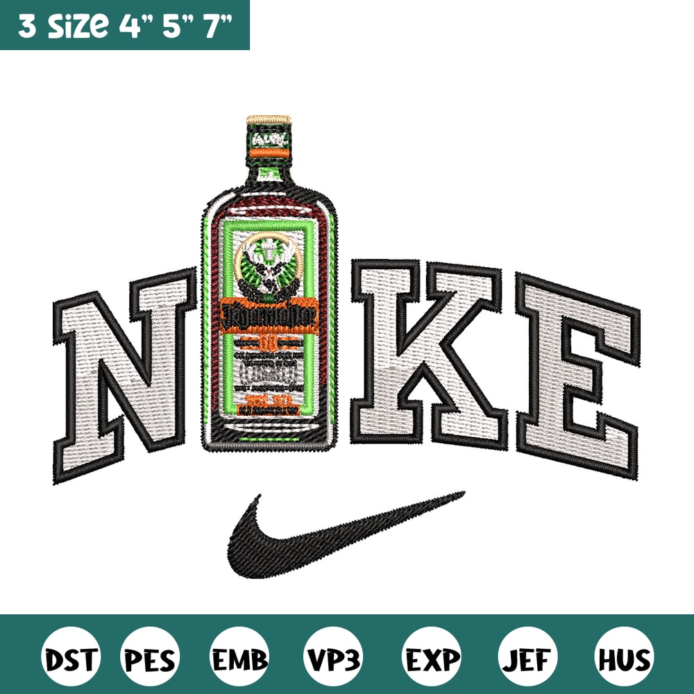 Bottle x nike logo embroidery design, Nike embroidery, Embroidery file, Embroidery shirt, Nike design, Digital download.jpg
