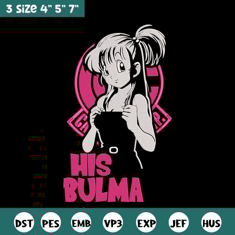 Bulma poster Embroidery Design, Dragonball Embroidery, Embroidery File, Anime Embroidery, Anime shirt, Digital download.jpg