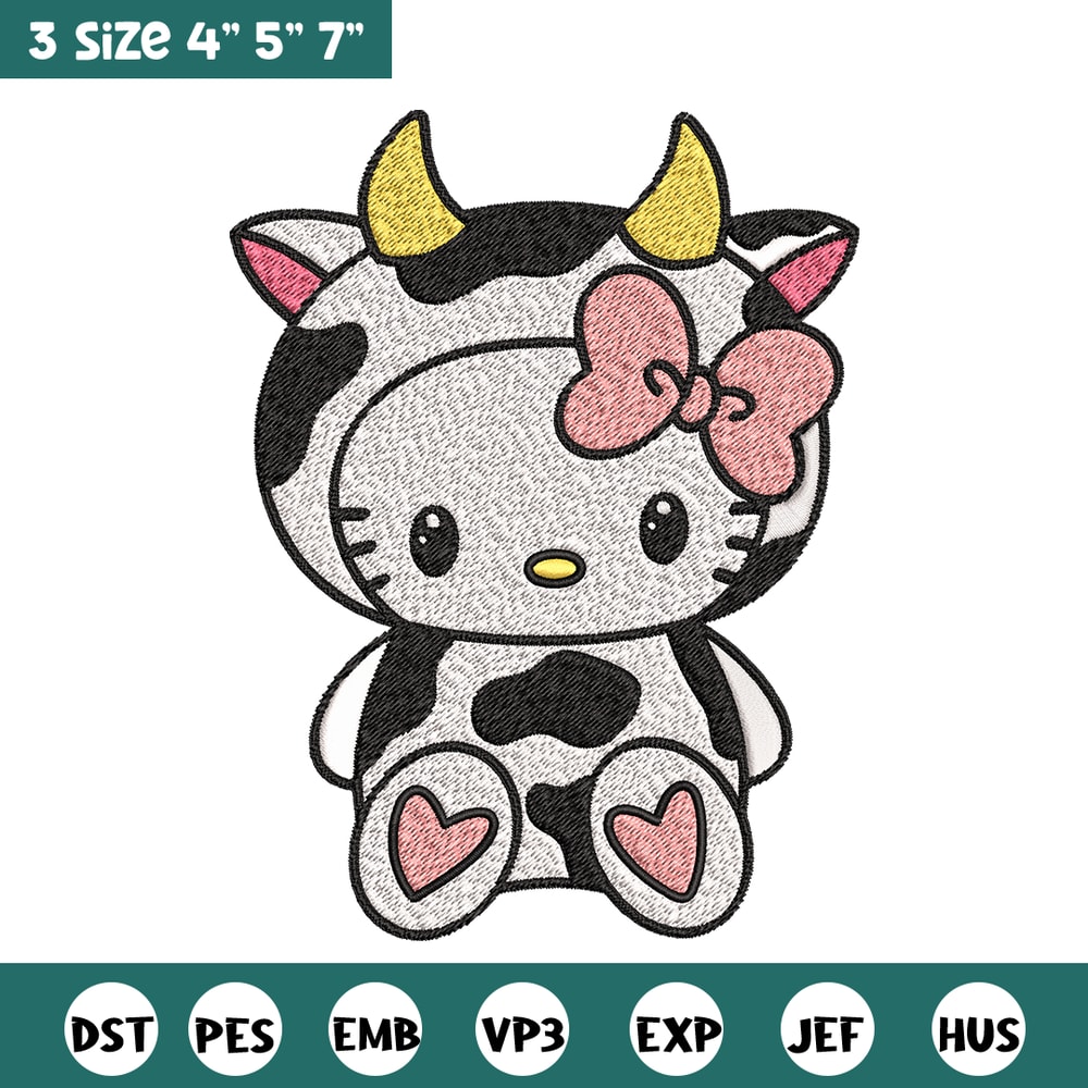 Cow Hello Kitty Embroidery design, Cow Hello Kitty Embroidery, cartoon design, Embroidery File, Digital download..jpg
