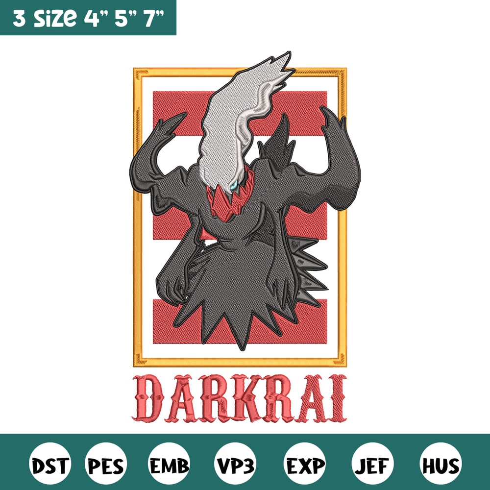 Darkrai poster Embroidery Design, Pokemon Embroidery, Embroidery File, Anime Embroidery, Anime shirt, Digital download.jpg