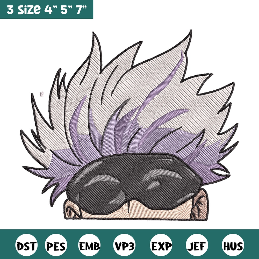 Gojo Peeker Embroidery Design, Jujutsu Embroidery, Embroidery File, Anime Embroidery, Anime shirt, Digital download..jpg