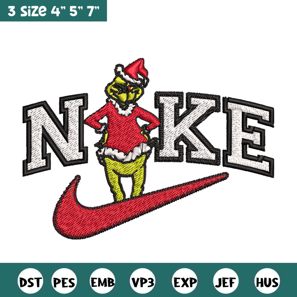 Grinch nike Embroidery Design, Nike Embroidery, Brand Embroidery, Embroidery File, Logo shirt, Digital download.jpg