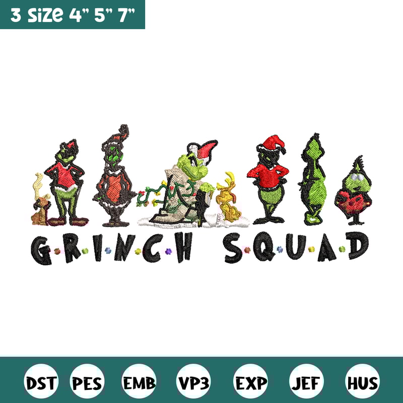 Grinch squad christmas Embroidery design, Grinch Christmas Embroidery, Grinch design, Embroidery File, Digital download.jpg