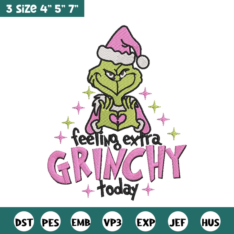 Grinch today embroidery design, Grinch embroidery, Chrismas design,Embroidery shirt, Embroidery file, Digital download.jpg