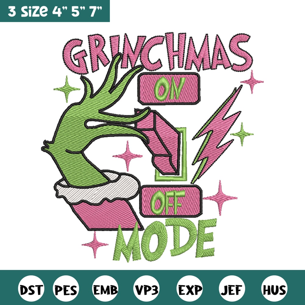 Grinchmas mode embroidery design, Grinch embroidery, Chrismas design, Embroidery shirt, Embroidery file,Digital download.jpg