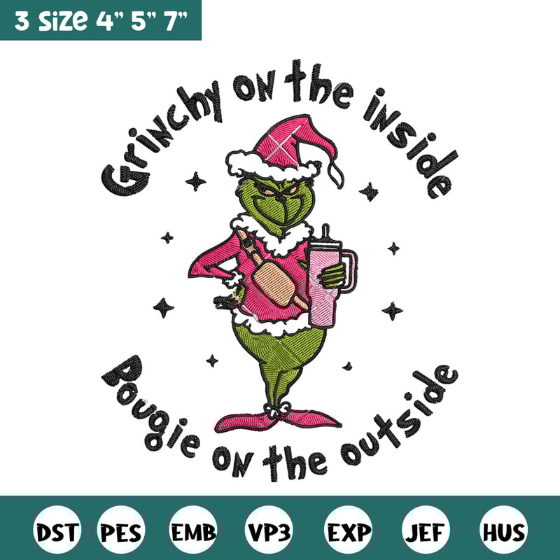Grinchy Embroidery Design, Grinch Embroidery, Embroidery File, Chrismas Embroidery, Anime shirt, Digital download.jpg
