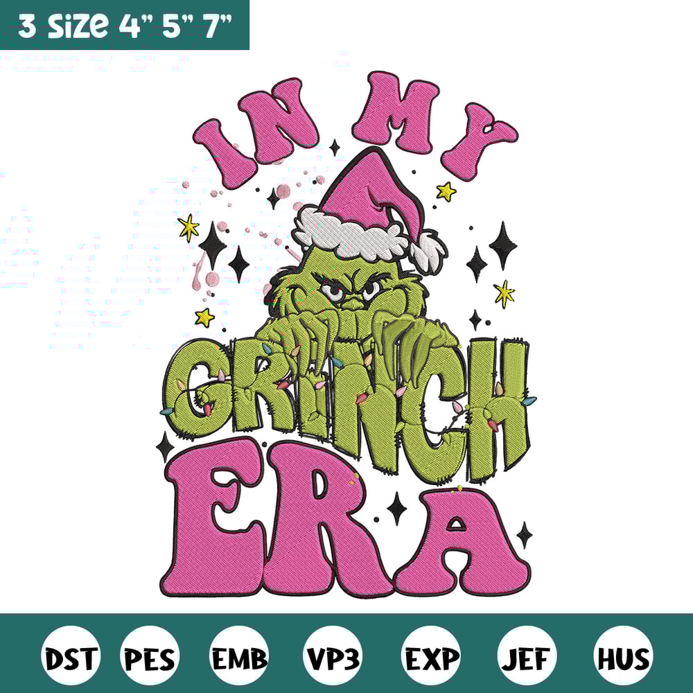 Grinchy era Embroidery Design, Grinch Embroidery, Embroidery File,Chrismas Embroidery, Anime shirt, Digital download.jpg