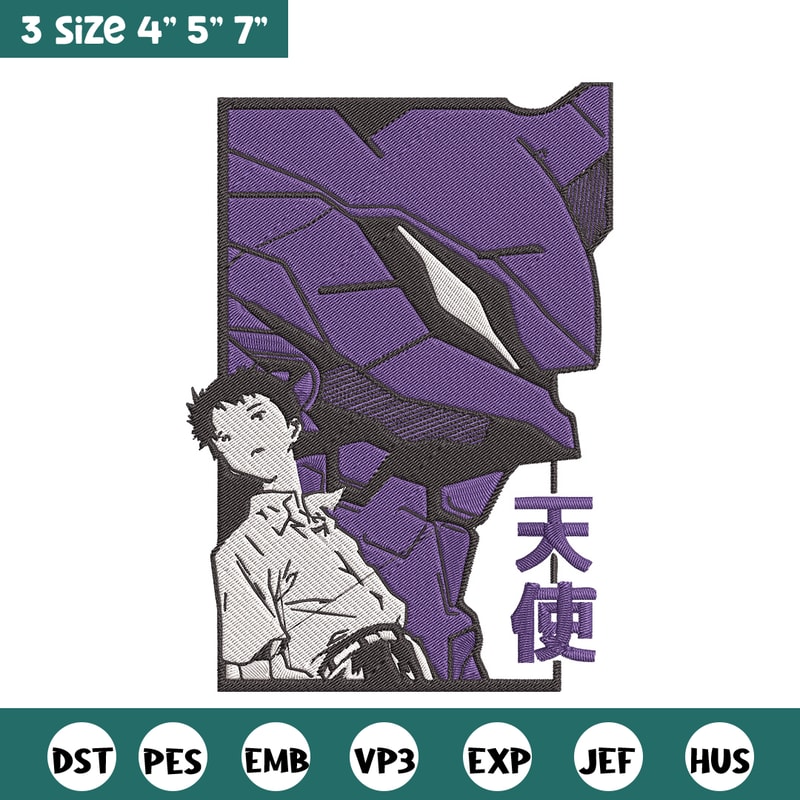 Ikari Shinji Embroidery Design, Evangelion Embroidery, Embroidery File, Anime Embroidery, Anime shirt, Digital download.jpg