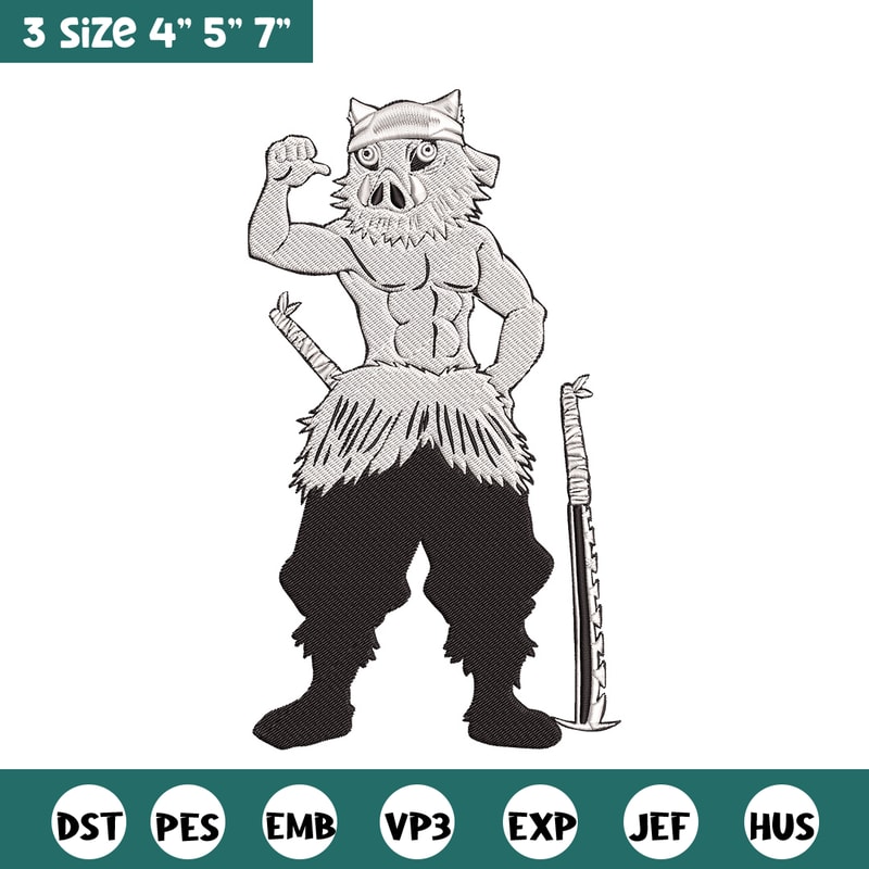 Inosuke Embroidery Design,Demon slayer Embroidery, Embroidery File,Anime Embroidery,Anime shirt,Digital download.jpg