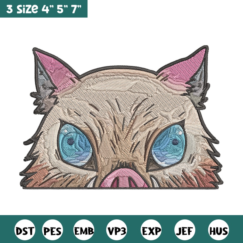 Inosuke Peeker Embroidery Design, Demon slayer Embroidery, Embroidery File, Anime Embroidery, Digital download..jpg