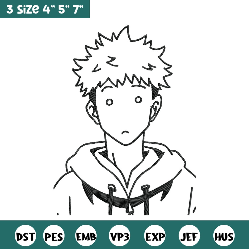 Itadori Yuji Embroidery Design,Jujutsu Embroidery, Embroidery File, Anime Embroidery, Anime shirt, Digital download.jpg