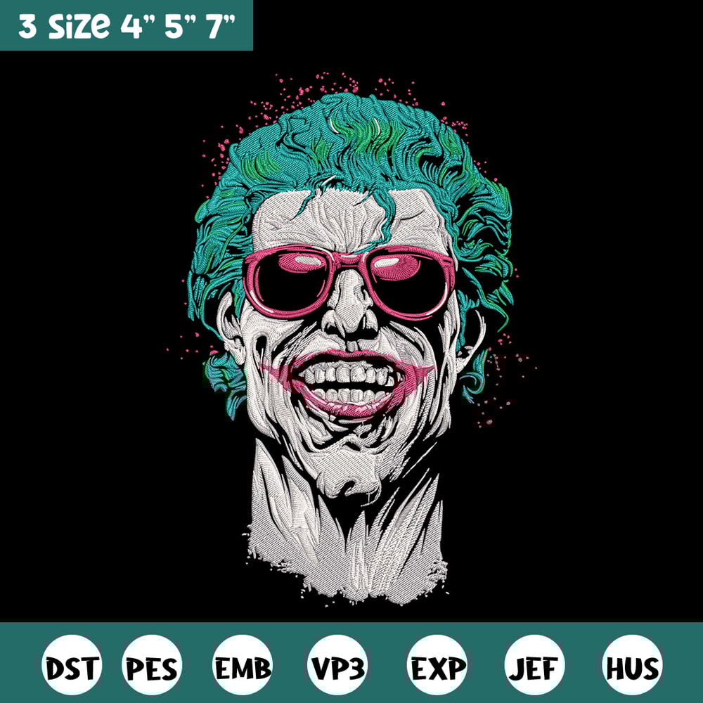 Jocker poster Embroidery Design, DC comics Embroidery, Embroidery File, Anime Embroidery, Anime shirt, Digital download.jpg