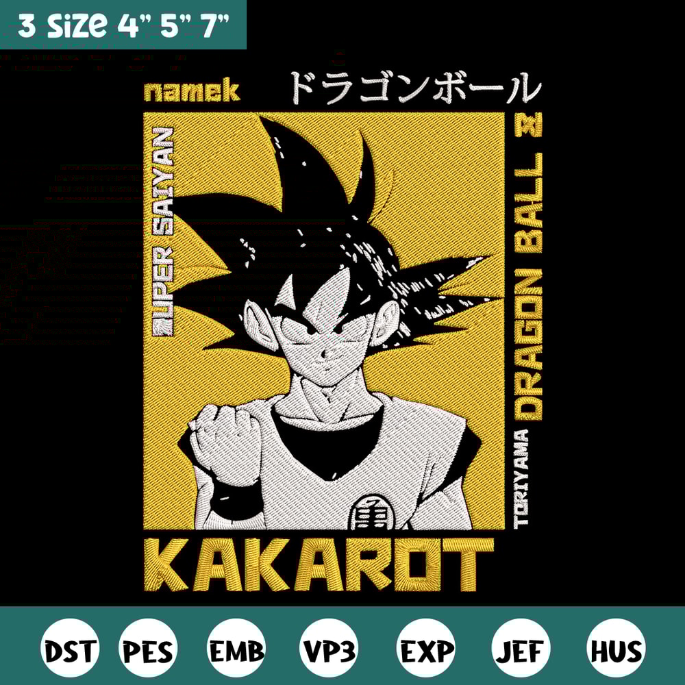 Kakarot Embroidery Design, Dragonball Embroidery, Embroidery File, Anime Embroidery, Anime shirt, Digital download.jpg