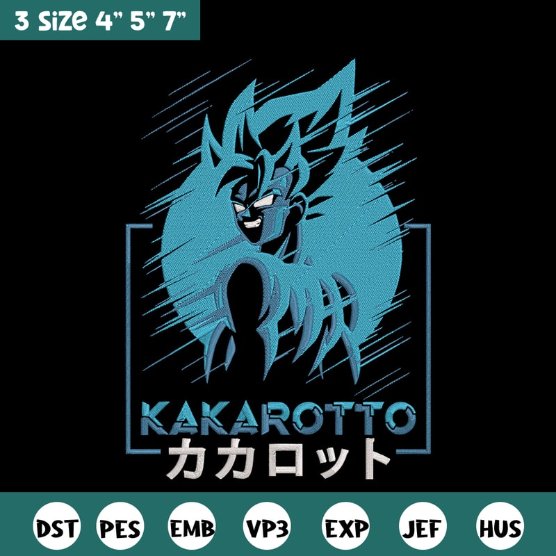 Kakarotto Embroidery Design, Dragonball Embroidery, Embroidery File, Anime Embroidery, Anime shirt, Digital download.jpg