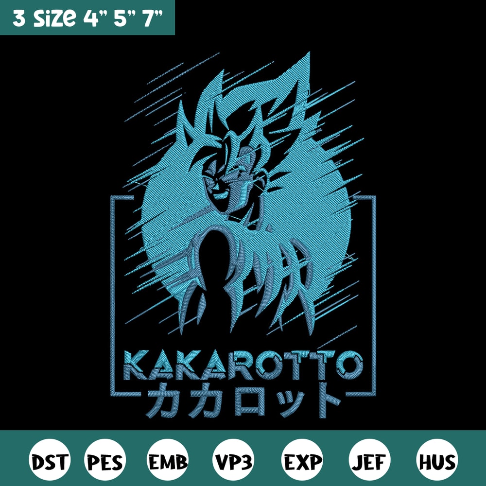 Kakarotto Embroidery Design, Dragonball Embroidery, Embroidery File, Anime Embroidery, Anime shirt,Digital download..jpg