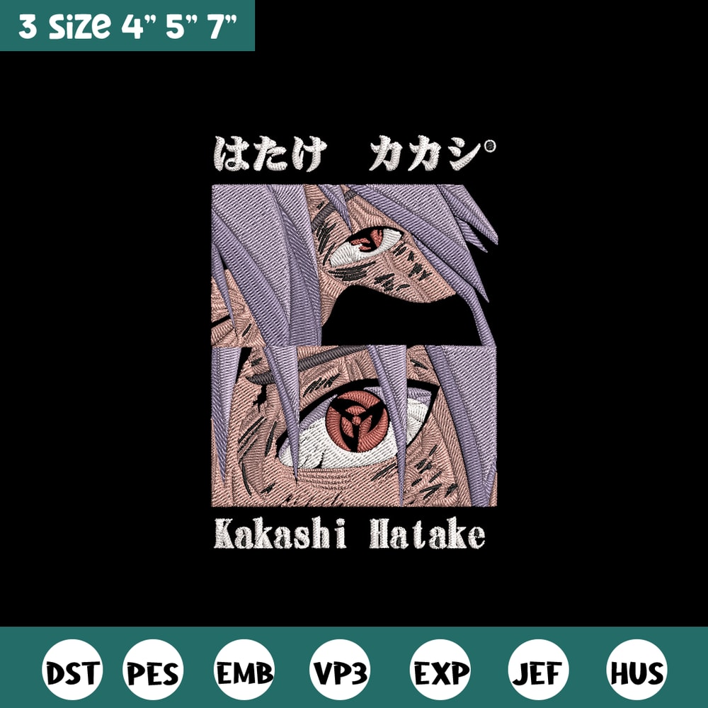 Kakashi hatake Embroidery Design, Naruto Embroidery, Embroidery File, Anime Embroidery,Anime shirt, Digital download.jpg