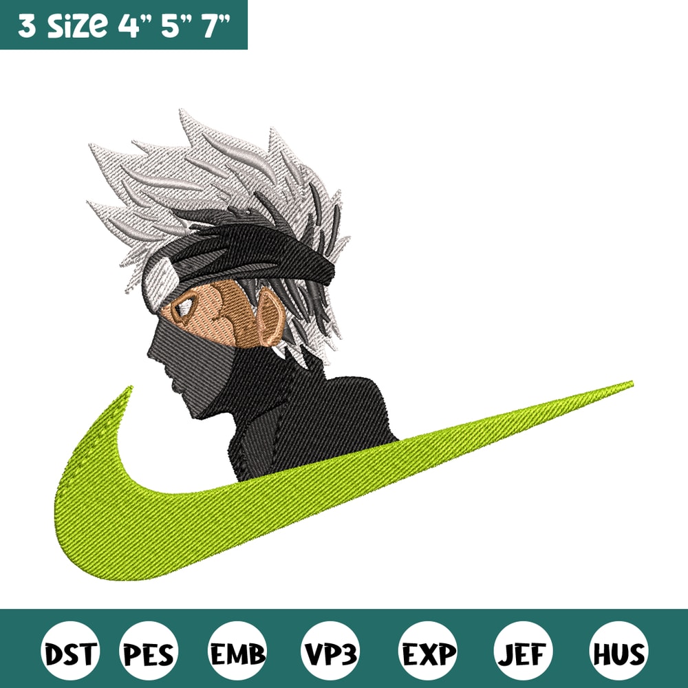 Kakashi Nike embroidery design, Naruto embroidery, nike design, anime design, anime shirt, Digital download.jpg